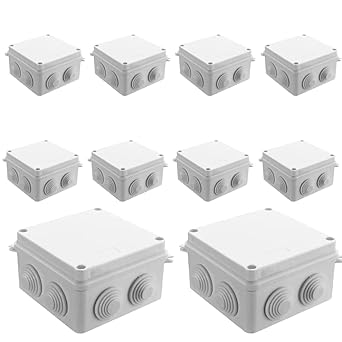 Cameraman Waterproof PVC Square Junction Box for CCTV Cameras IP65 - Pack of 10