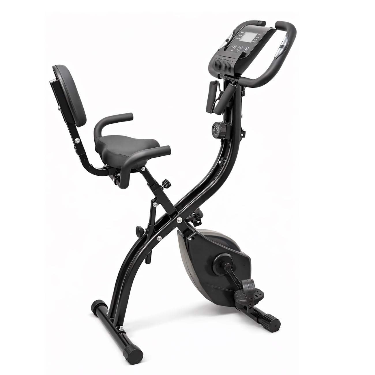 FFitness Cyclette Pieghevole X-Bike Ergometro Seduta Max 120kg |INCLUSO Cardiofrequenzimentro Porta Cellulare Bande per Esercizi