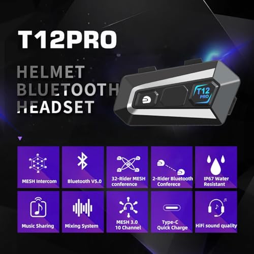Interphone Bluetooth pour moto étanche IP67 avec audio multitâche