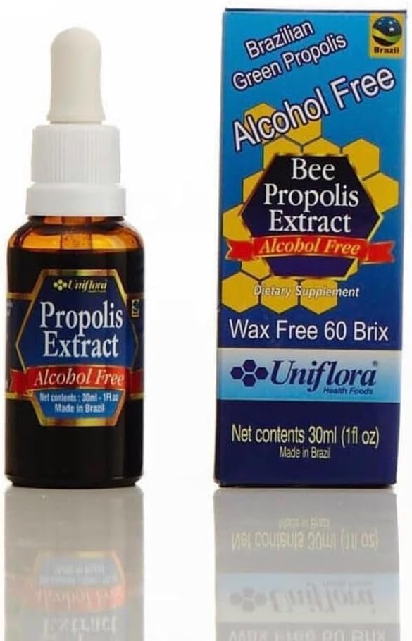 Uniflora Brazilian Green Bee Propolis – 60 Brix – Alcohol-Free Liquid Extract – 30ml Bottles (Pack of 6)
