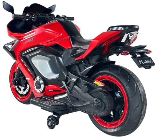 Image of Wishmaster 5 to 10 Years Electric Battery Operated Ride on Vehicles for Baby 2 Motorcycle Suitable Age 6-12 | Big Size Bike | Toy as Gift (R9 Big Bike (4-12 Years), Red)