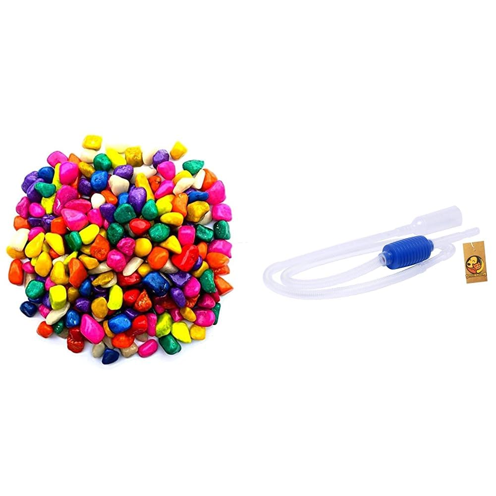 Foodie Puppies Multi-Color Decorative (Small Stone, 3Kg) & Siphon Pump for Aquarium/Fish Tank Cleaning Tool - (1.7 Meter) (B0CDDQCJJQ) Amazon Price History, Amazon Price Tracker