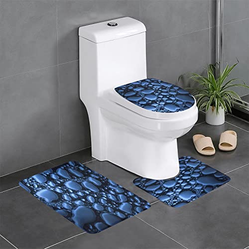 Badematten Set 3 Teilig,Toilettenmatte Set,3Er Badgarnitur Badezimmer Matte Set Dusch Bade Matte Vorleger Teppich 3D…