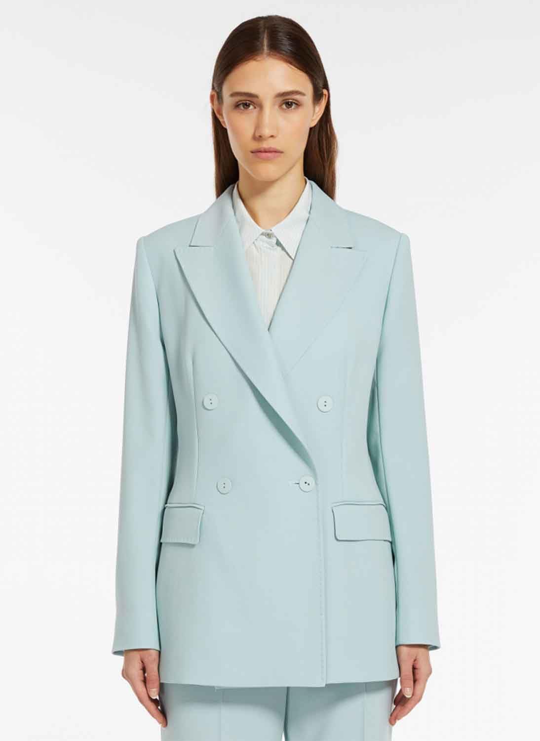 Women's Suit Casual Double Breasted Jacket and Pants Tailored Fit Outfit