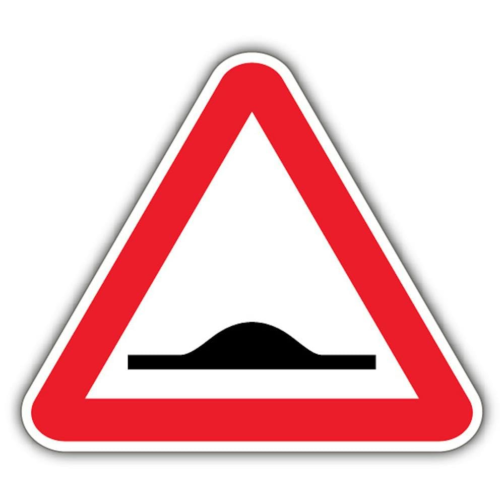 V Safety Speed Ramps Ahead Safety Sign - 450 x 450 mm - 2mm Rigid Plastic