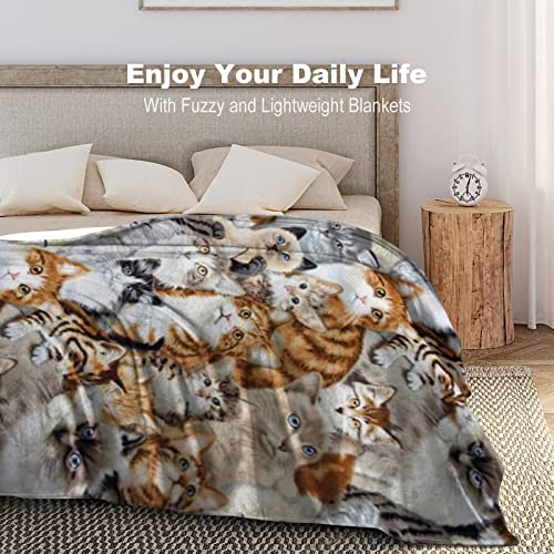 Cat Sofa Throw Blanket Flannel Super Soft Warm Fleece Bedspread Home Decor All Season For Bed Couch Living Room Large 50"X40" In #TOP5