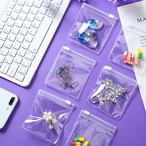 Image of Zonon 48 Pieces Pill Pouch Bags Zippered Reusable Pill Baggies Clear Plastic Bags Self Sealing Travel Medicine Organizer Storage with Slide Lock for Cod Liver Oil, and Small Items