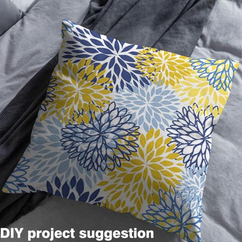 Vibrant Blue and Yellow Bohemian Flower Fabric by the Yard – Waterproof Upholstery Fabric for Chairs, Sofas, and DIY Projects 4 Vibrant Blue and Yellow Bohemian Flower Fabric by the Yard – Waterproof Upholstery Fabric for Chairs, Sofas, and DIY Projects - Image 3