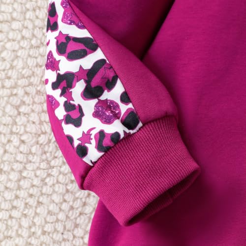 Image of Girls Clothes Fall Winter Toddler Outfits Leopard-print Hoodie Sweatshirt + Sweatpants 2 Piece Set 4-12 Years