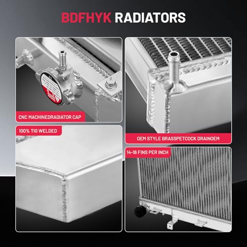 Image of BDFHYK 2ROW-40mm 45111FE091 Aluminum Radiator Compatible with for 2005-2006 Saab 9-2X H4 2.0L /H4 2.5L,2004-2006 Subaru Baja H4 2.5L,2003-2007 Subaru Impreza H4 2.0L /H4 2.5L