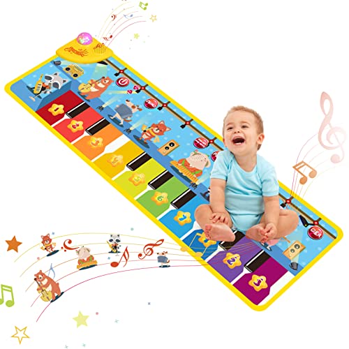 Gyabnw Music Piano Mat - Playmat for Kids, Early Educational Toys, Floor Piano Keyboard Mat, Animal Touch Playmat, and Interactive Fun.