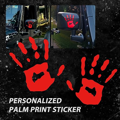 Image of gunhunt 2 Pcs Wave Stickers, Automobile Wave Activity Auto Waving Hand Stickers, Car Decoration for Rearview Mirror Left Right, Compatible with Most Car Models Mirror Decorative Sticker (Red)