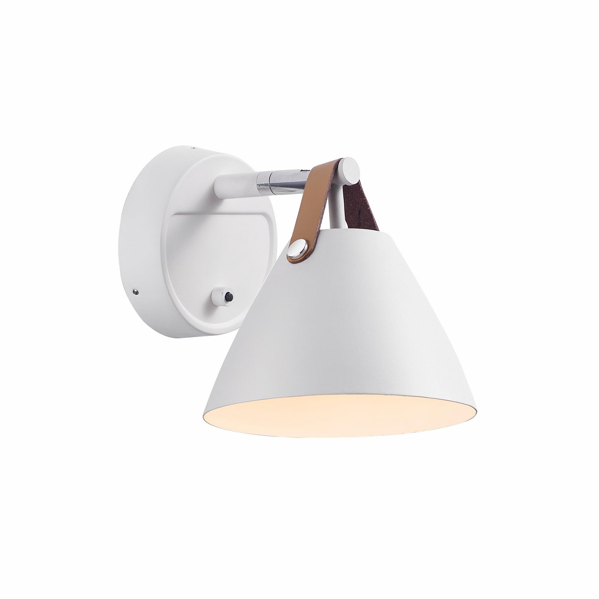 Nordlux Strap Wall Light White Metal Bedroom GU10 Switch Plug in/Mains
