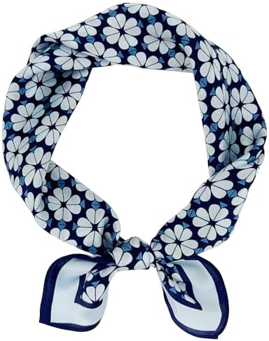 100% Mulberry Silk Scarf Lightweight Neck Scarf - 53x53cm - Digital Printed Small Square Wraps Pure Silk Scarves Natural Silk Neckerchief Headscarf Gift for Women Men