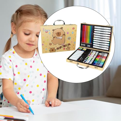 Kit de dessin multi-techniques avec crayons à l'huile et marqueurs fluides