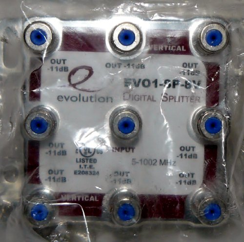 Evolution EV01-SP-8V Vertical 8 Way CATV Cable TV Splitter by Evolution