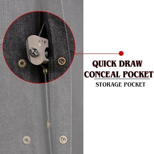 Milwaukee Leather MDM3003 Men's 'Brute' Concealed Snap Black Denim and Black Leather Club Style Vest w/Hidden Zipper3