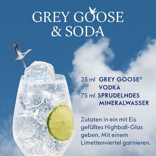 GREY GOOSE Premium-Vodka aus Frankreich, 40% Vol., 70 cl/700 ml, mit 100% französischem Weizen und natürlichem Quellwasser