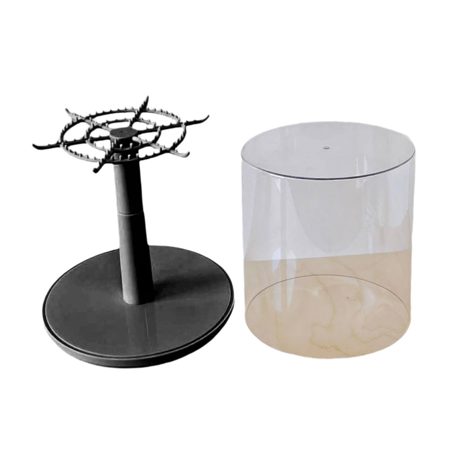 Espositore trasparente per bambole, supporto rotante per action figure, vetrina trasparente con protezione antipolvere, 26 x 23 cm
