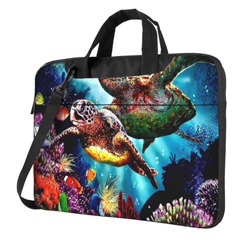 Sac ordinateur portable antichoc à imprimé tortues de mer pour éviter les rayures