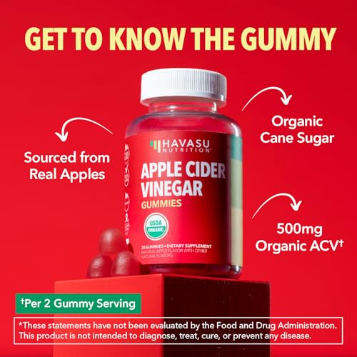 Apple Cider Vinegar Gummies - Organic ACV Vitamins for Digestive Health, Metabolism & Gut Support - 30 Count - Vegan, Non-GMO, Gluten-Free - Delicious Flavor & No Harsh Taste - 15 Day Supply - Thumbnail 5