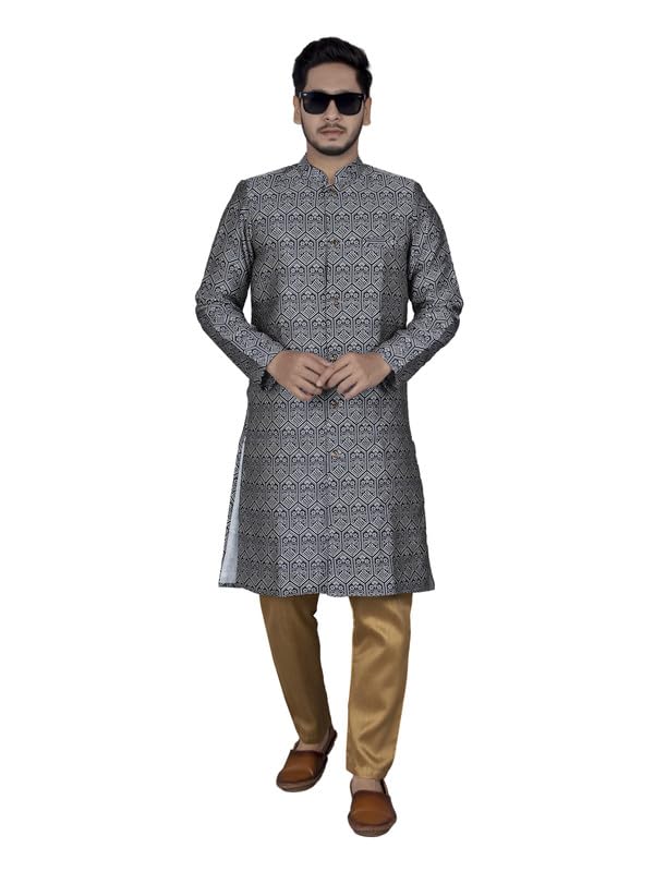Ensemble vêtements ethniques homme bleu M Amzira fini les plis