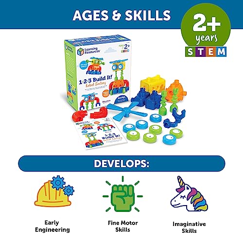 Learning Resources LER2869 1-2-3 Build It! Robot Factory, Fine Motor Toy thumb #5