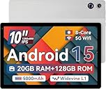 Freeski Tablet 10.4 inch, Android 15 Tablet, 20GB RAM+128GB ROM (Expand to 1TB), Octa-Core, Widevine L1, 1280 * 800 HD Touchscreen, Face ID, Bluetooth 5.3, WiFi 6, Fast Charging (Silver)