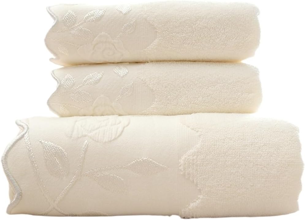 Cotton Towel Set Rectangular Soft Face Colourfast Adult Bathroom