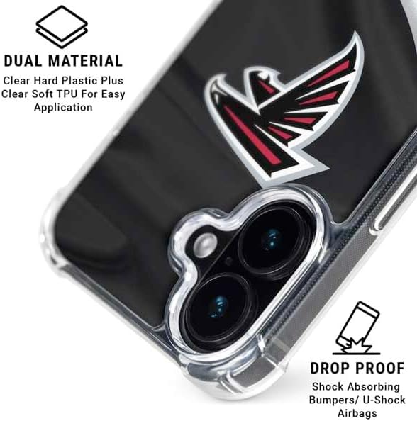 Skinit Clear Phone Case Compatible with iPhone 17 - Officially Licensed NFL Atlanta Falcons Design