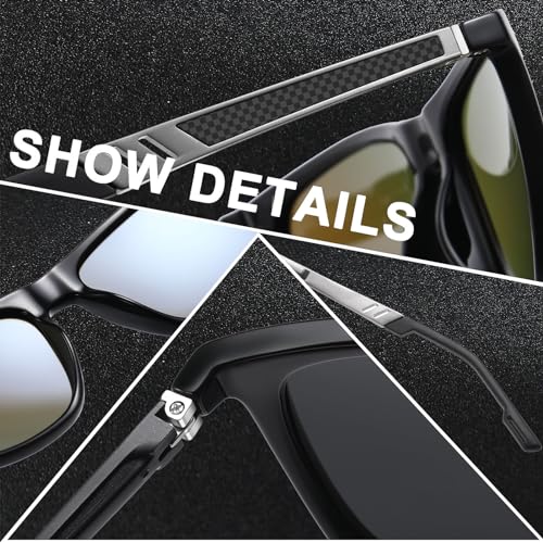 LEDINGBEST-Polarised-Sunglasses-Mens-Womens-Lightweight-Square-Frame-100-UV-Protection-for-Driving-Fishing-Travel-Sports-Sun-glasses