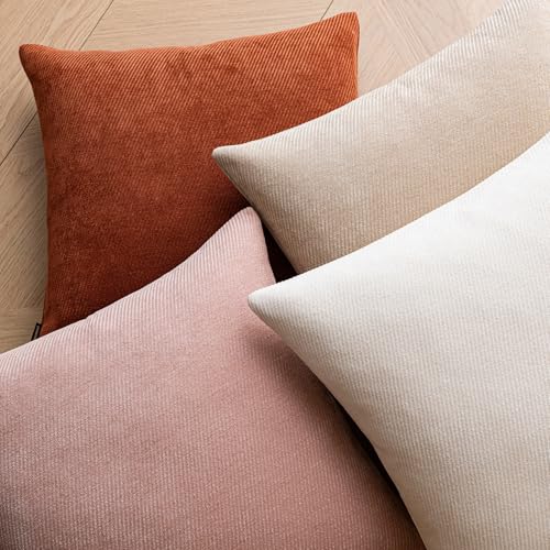 Image of a moment Pack of 2 Decorative Chenille Throw Pillow Covers with Twill Cushion Covers for Sofa Living Room Couch Bed 26x26 Inch,Rust