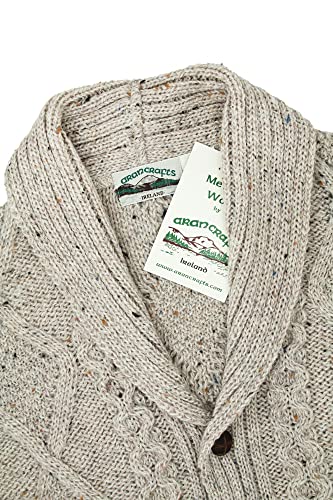 Aran Crafts Men's Irish Cable Knitted Cardigan Sweater (100% Merino Wool)4
