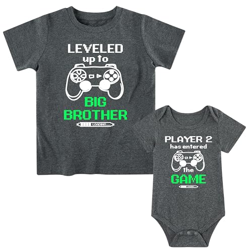 Image of Funnycokid Big Brother Little Brother Matching Outfits Toddler Lil Bro Boy Shirts Set Baby Gifts Clothes