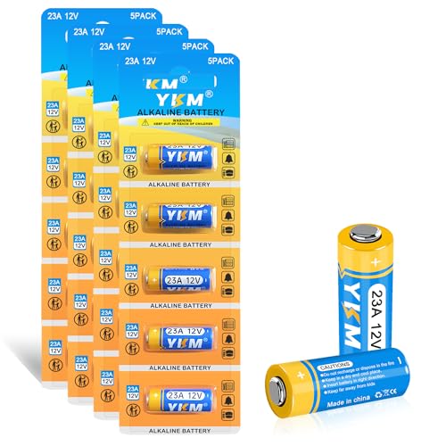YKM 20 Pack 12V Alkaline 23A Battery MN21/23 23AE L1028F A23G 12 Volt A23 Battery for Ceiling Fan Remote Garage Door Opener