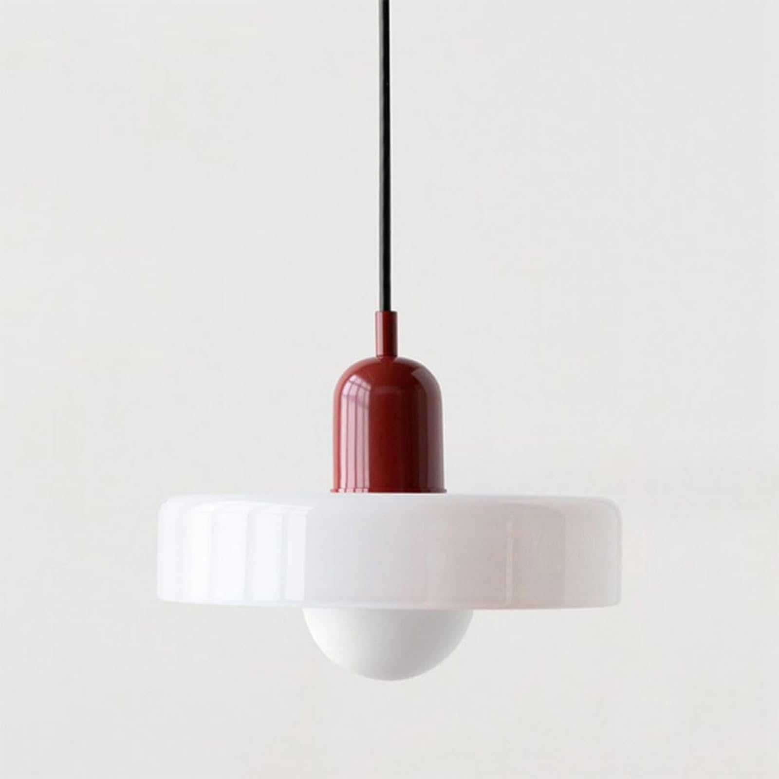 Mid Century Pendant Light Retro Green Glass Hanging Light Farmhouse Single Ceiling Pendant Light Kitchen Island Sink Nordic Modern Chandelier for Bedroom Dinning Room Cafe (Size:35cm,Color:H)