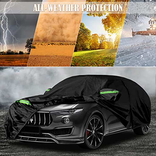 Image of Waterproof Car Covers Replace for 2016-2025 Maserati Levante, 6 Layers All Weather Custom-fit Car Cover with Zipper Door & Windproof Bands for Snow Rain Dust Hail Protection (Levante)