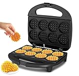KEINVE Mini Waffle Maker for Kids, Make Bite-Sized 8 * 2" Tiny Waffles, Great for Breakfast, Snacks, Desserts and More