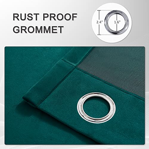 Maswond Extra Long Blackout Curtains - Heavy-Duty Velvet Drapes Heat And Chill Resistant Window Panels For Living Room, Villa, Patio Door, Peacock Green, 52 By 144-Inches, Set Of 1 #TOP3