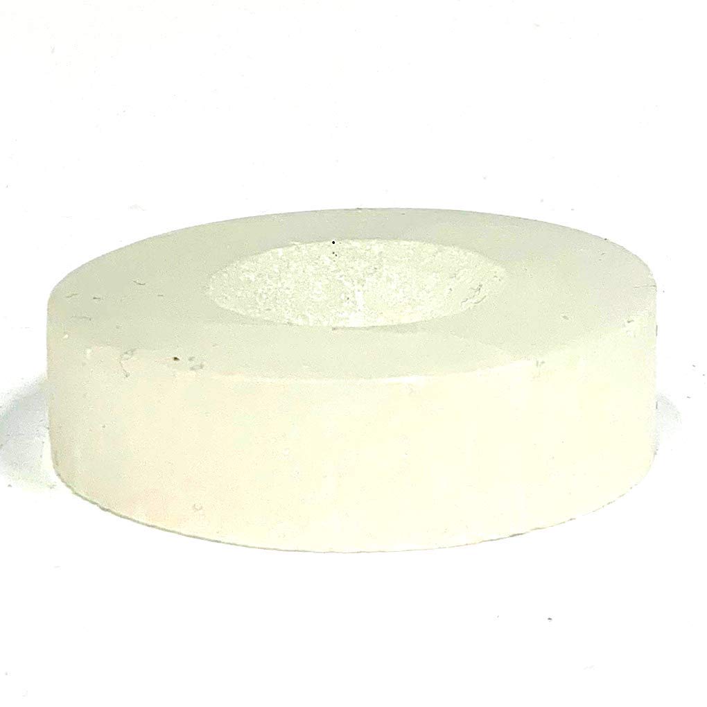 Round Cleansing Charging Plate Selenite Square with Bonus! Ball Stand for Spheres, Balls, Egg 2.85