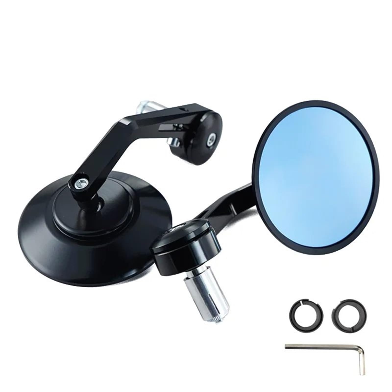 KeYJeY Specchietti Moto Aerodinamici, Resistenti agli Agenti Atmosferici, Per Ducati Scrambler 400 800 1100 2014-2019, 1 Coppia Per 7/8 ''22mm Moto Bar End Specchi Retro Manubrio Punta Retrovisore CNC
