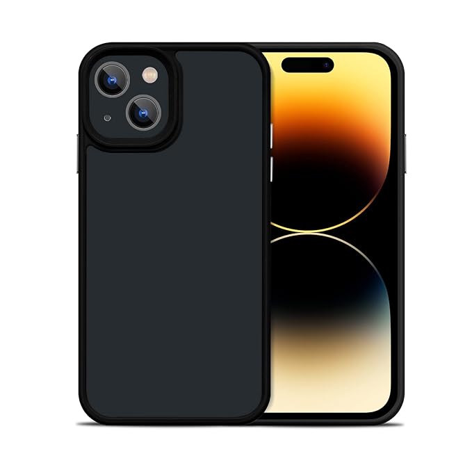 GRIPP® Bolt Matte Texture Case Compatible with iPhone 14 | iPhone 13 (6.1") Dual Layer Protection with Drop Tested Anti-Slip Scratch Resistance TPU Bumper Edge to Edge Protection Back Cover - Black