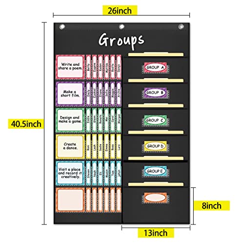 Eamay Small Group Management Pocket Chart With 84 Cards To Keep Small Groups Organized And On Task (Black) #TOP3