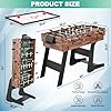 RAYKEEP Foldable Multi Game Table, 4-in-1 Combo Game Table Set with Ping Pong, Hockey, Pool Billiards and Foosball for Adults, Home, Game Room, Friends & Family（Dark Wood Grain）