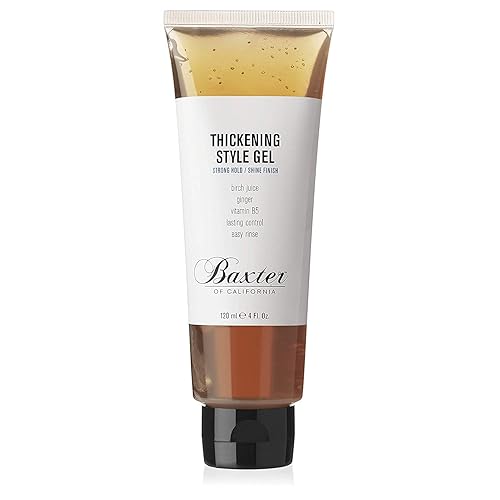 Baxter of California Gel de estilo espesante para hombres, acabado fuerte y brillo, control duradero, fácil enjuague, jugo de abedul, jengibre,