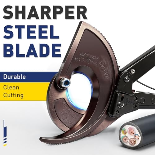 Image of haisstronica Ratchet Cable Cutters,Heavy Duty Wire Cutters for Cutting Electrical Copper & Aluminum Cable Wire Up to 400mm(750 Kcmil)