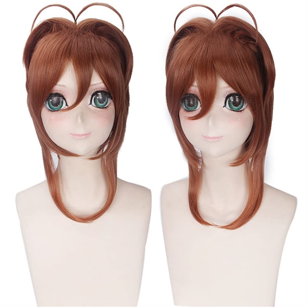 Anime Card Captor Sakura Cosplay Wig Sakura Kinomoto Brown Synthetic Hair CardCaptor Sakura Cosplay Wigs + wig cap for Halloween Party Wigs