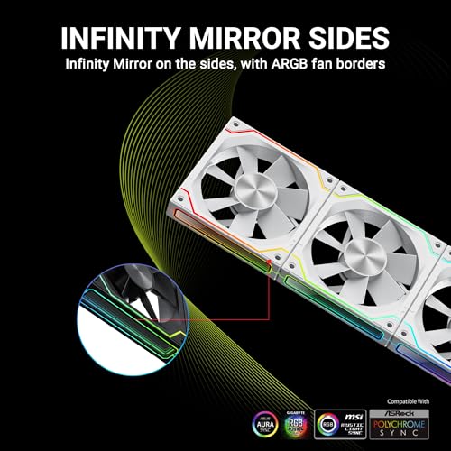 Image of Ant Esports ShiftFlow 3-In-1 120mm ARGB Stackable Fan Kit with Forward /Reverse, Speed Control Switch and Wire Free Daisy Chain - White