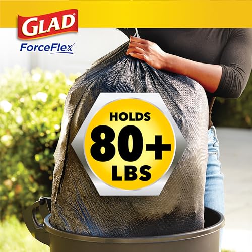 Image of Glad Large 30 Gallon Trash Bags, Pine-Sol Heavy Duty Garbage Bags, Forceflex with Drawstring, 25 Count (Packaging May Vary)