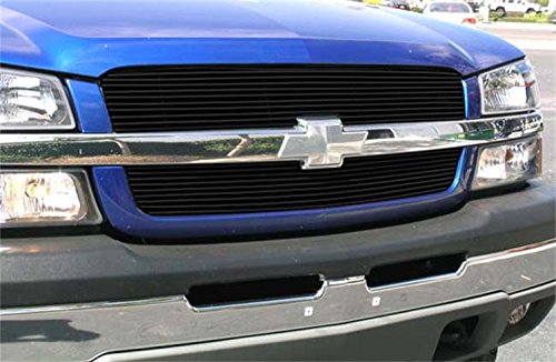 T-Rex Grilles 2003-2006 Chevrolet Avalanche, 2003-2005 Silverado 1500, 2003-2004 Hd Billet Grille Overlay/Bolt On & Insert - 2 Pc 10, 9 Bars - All Black - Pt # 21100B #TOP2